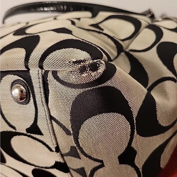 Coach Diaper Large Tote Bag Signature C Black Gray - Picture 11 of 13